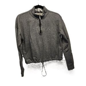 Calvin Klein Women' Cropped Sweatshirt with drawstring & 1/4 zip. Med Athleisure